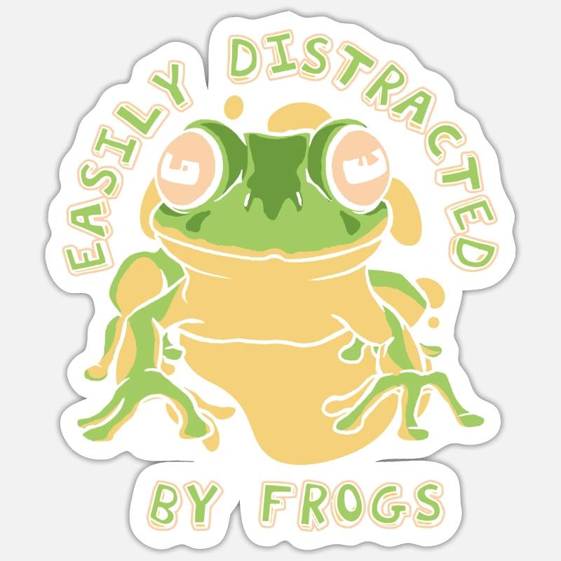 Crapaud grenouille - Sticker taille S (10 x 10 cm) - blanc mat