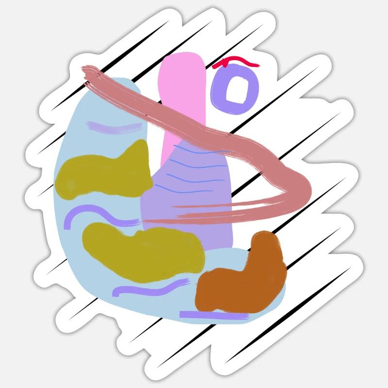 Brush vector design abstrait avec nez Sticker taille S (10 x 10 cm)