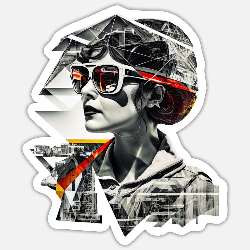 Retro Flash No47 Sticker Größe S (10 x 10 cm)