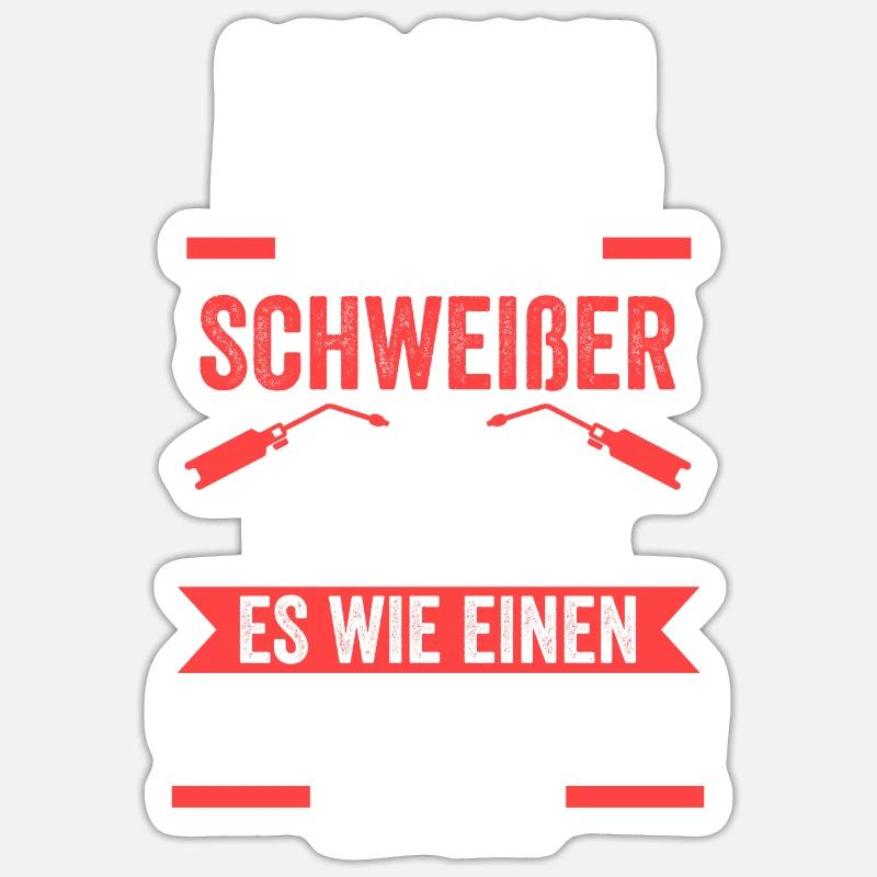 Schweißer Beruf Metallbauer Geschenk - Sticker Größe S (10 x 10 cm) - Mattweiß
