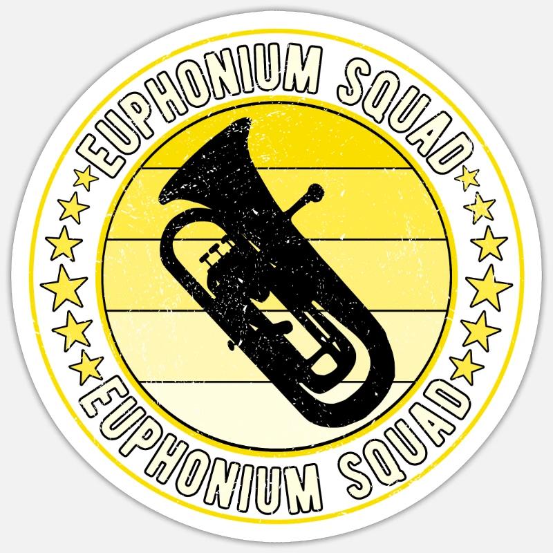 Euphonium Eufonium Euphoniste - Sticker taille S (10 x 10 cm) - blanc mat