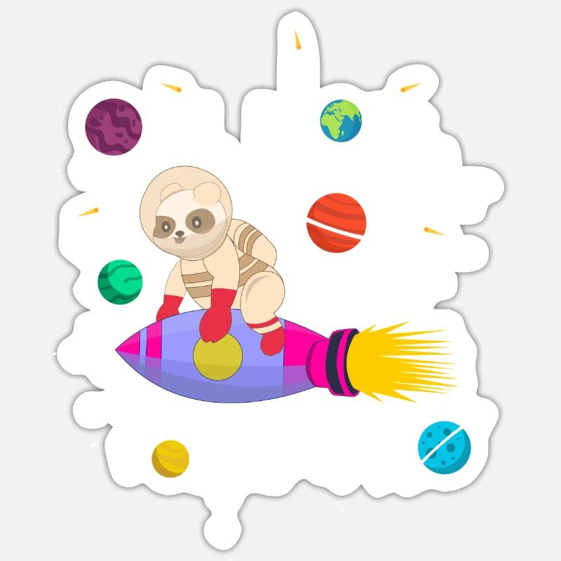 Futur astronaute panda ours Sticker taille S (10 x 10 cm)