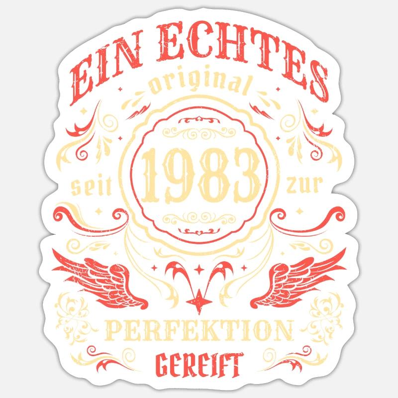 1983 Ein echtes Original seit 1983 - Sticker Größe S (10 x 10 cm) - Mattweiß