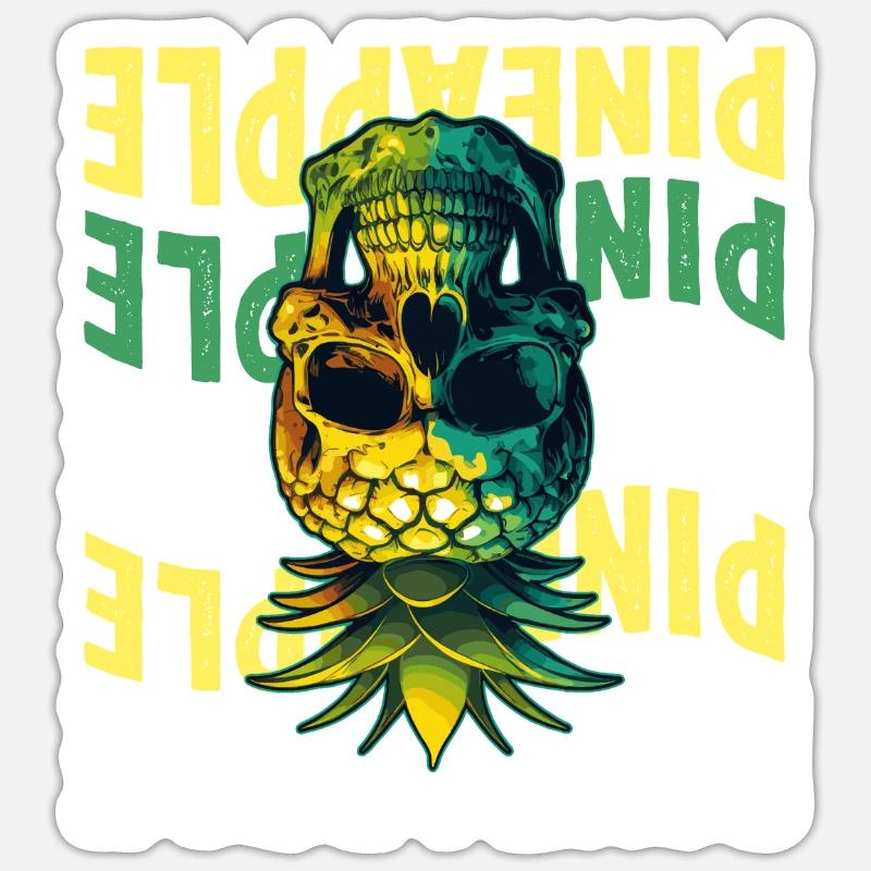 Ananas à l’envers - Sticker taille S (10 x 10 cm) - blanc mat