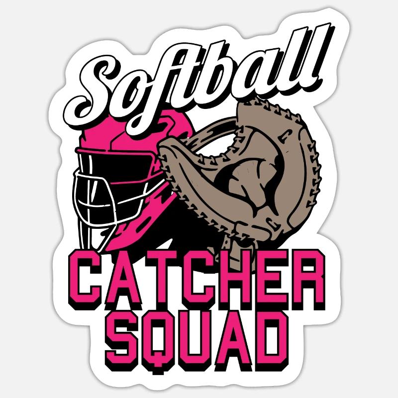 Équipe de softball - Sticker taille S (10 x 10 cm) - blanc mat