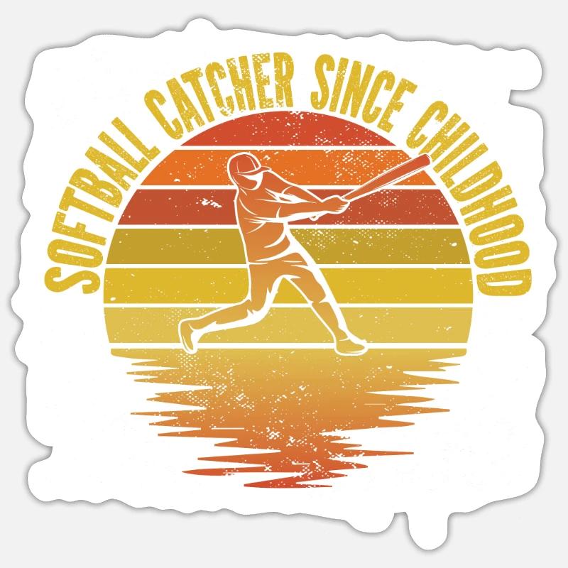 Softball - Sticker taille S (10 x 10 cm) - blanc mat