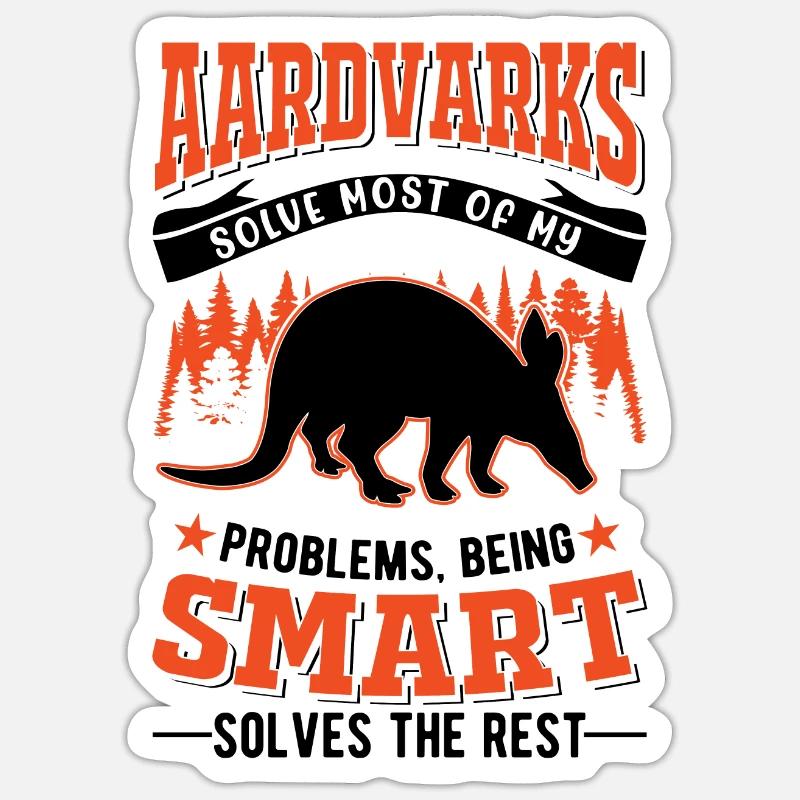 Erdferkel Geschenk Aardvark - Sticker Größe S (10 x 10 cm) - Mattweiß