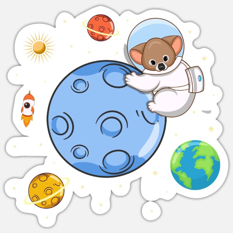 Future astronaut koala lover - Sticker size S (10 x 10 cm) - white matte