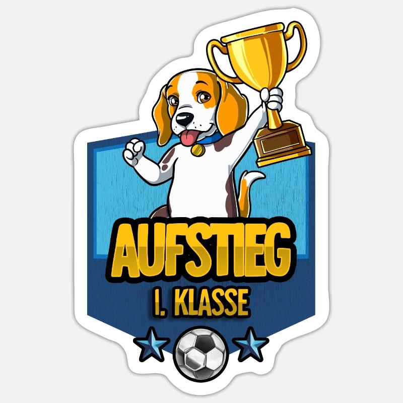 Aufstieg 1. Klasse Einschulung - Sticker Größe S (10 x 10 cm) - Mattweiß