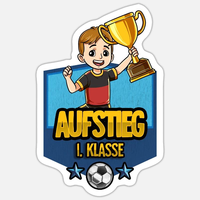 Aufstieg 1. Klasse Einschulung - Sticker Größe S (10 x 10 cm) - Mattweiß
