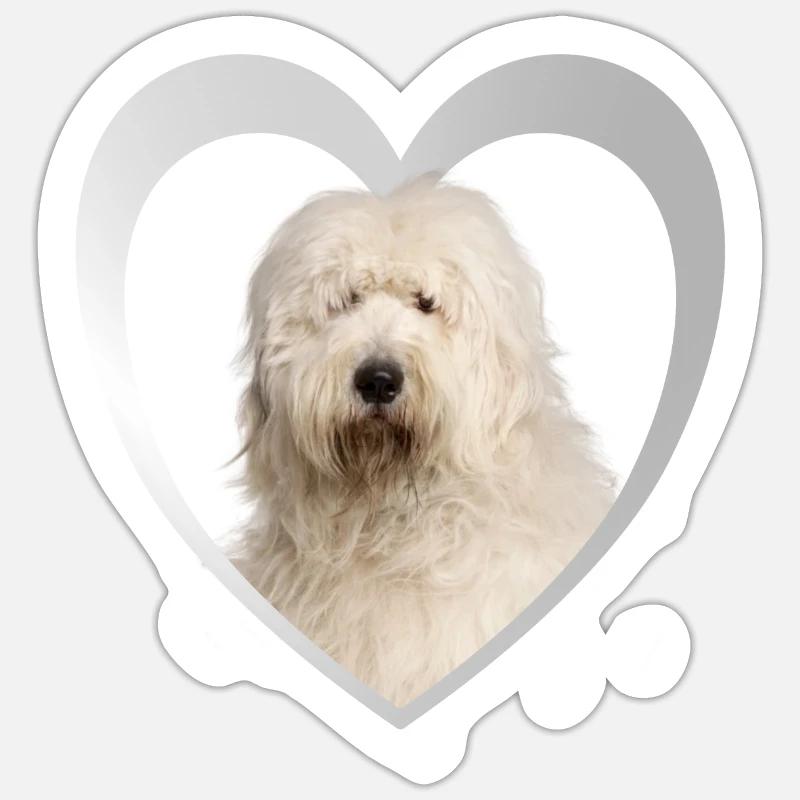 Bobtail Heart - J’aime Bobtail - Sticker taille S (10 x 10 cm) - blanc mat