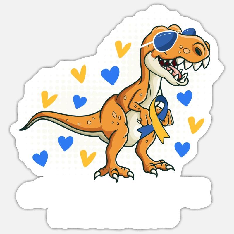 Down Syndrom Vater und Mutter mit Kind - Sticker Größe S (10 x 10 cm) - Mattweiß