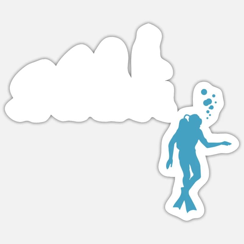 Scuba Diving Evolution Diving Fins Sticker size S (10 x 10 cm)