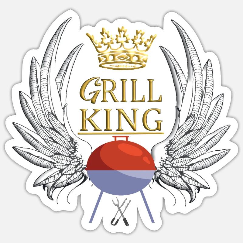 Grillen und Camper Geschenkidee - Sticker Größe S (10 x 10 cm) - Mattweiß