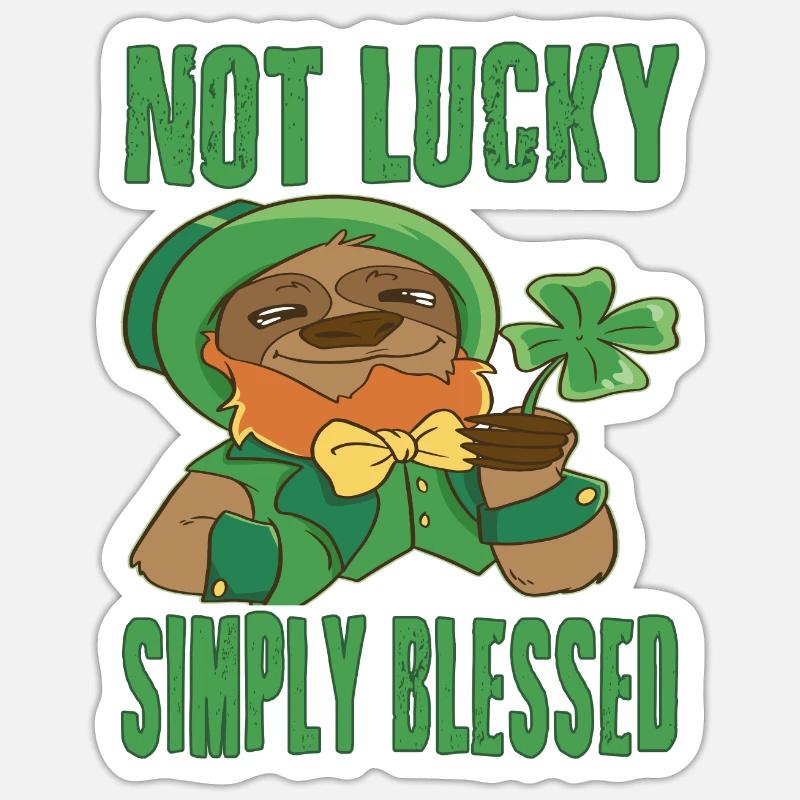 Pas de chance - Saint-Patrick - Sticker taille S (10 x 10 cm) - blanc mat