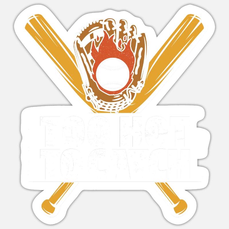 Softball Witzig - Sticker Größe S (10 x 10 cm) - Mattweiß