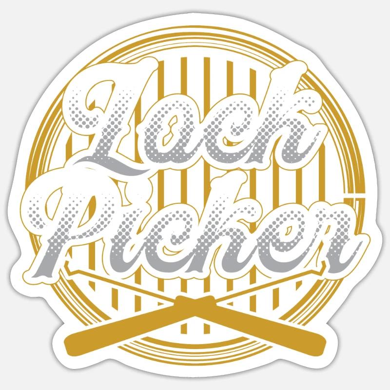 Schlossknacker Lock Picker Lock Picking Schloss - Sticker Größe S (10 x 10 cm) - Mattweiß