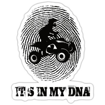 Quad Its In My Dna - Sticker size S (10 x 10 cm) - white matte - Front