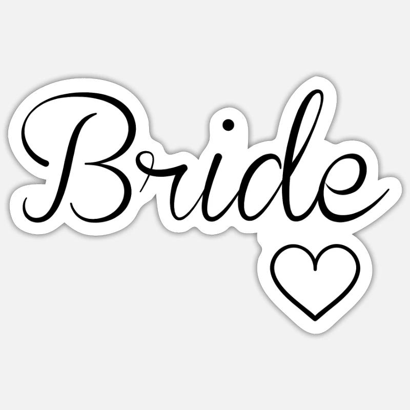 Bride - Sticker size S (10 x 10 cm) - white matte