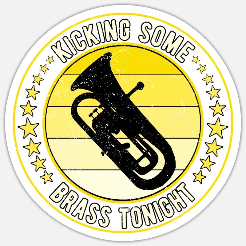 Euphonium Eufonium Euphoniste - Sticker taille S (10 x 10 cm) - blanc mat