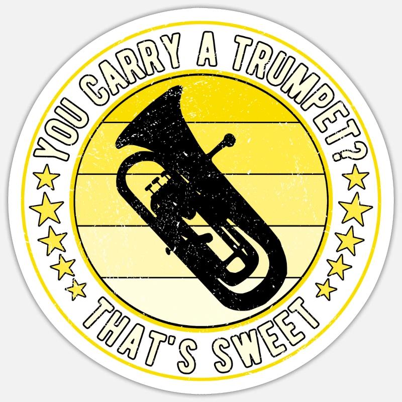 Euphonium Eufonium Euphoniste - Sticker taille S (10 x 10 cm) - blanc mat