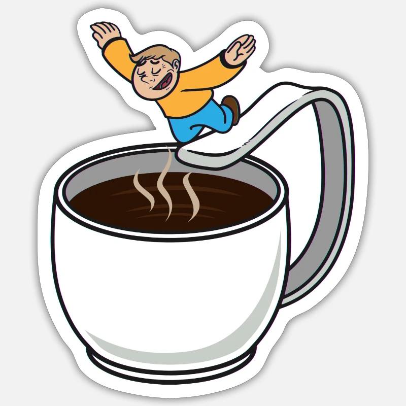 coffee dive Sticker Größe S (10 x 10 cm)