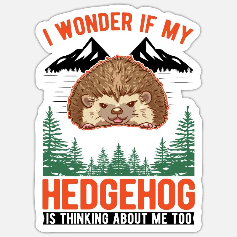 Igel Geschenk Stacheligel - Sticker Größe S (10 x 10 cm) - Mattweiß