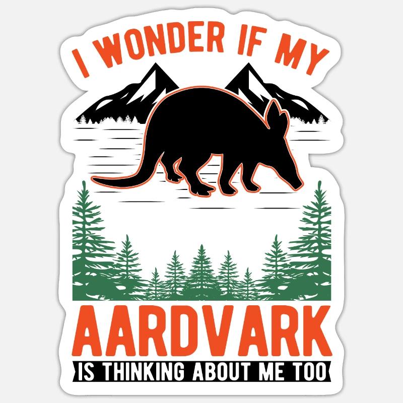 Aardvark Cadeau Aardvark - Sticker taille S (10 x 10 cm) - blanc mat