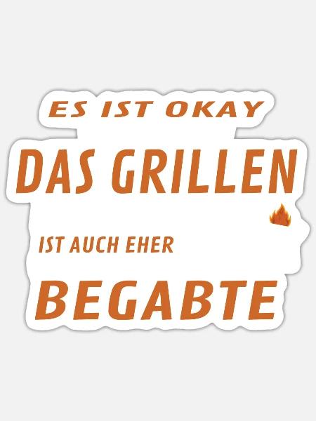 Grillen und Camper Geschenkidee - Sticker Größe S (10 x 10 cm) - Mattweiß