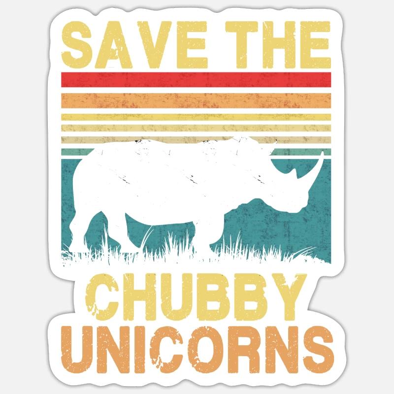Save The Chubby Unicorns Sticker size S (10 x 10 cm)
