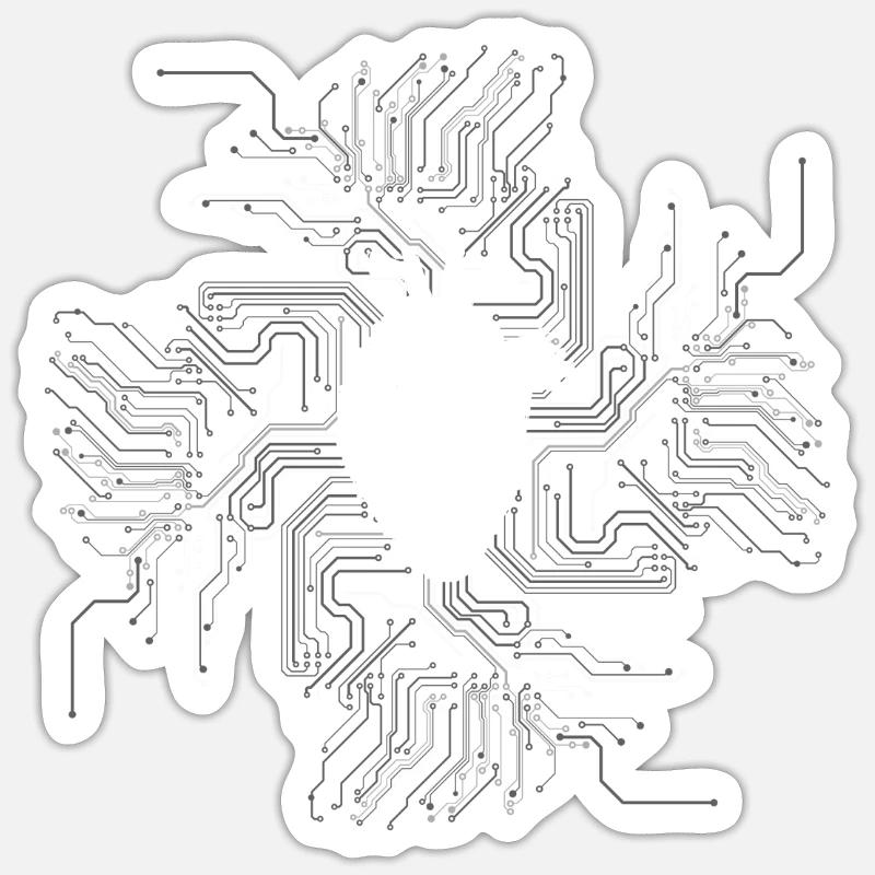 Computer con scheda PCB del processore della CPU del cuore anatomico - Sticker formato S (10 x 10 cm) - bianco opaco