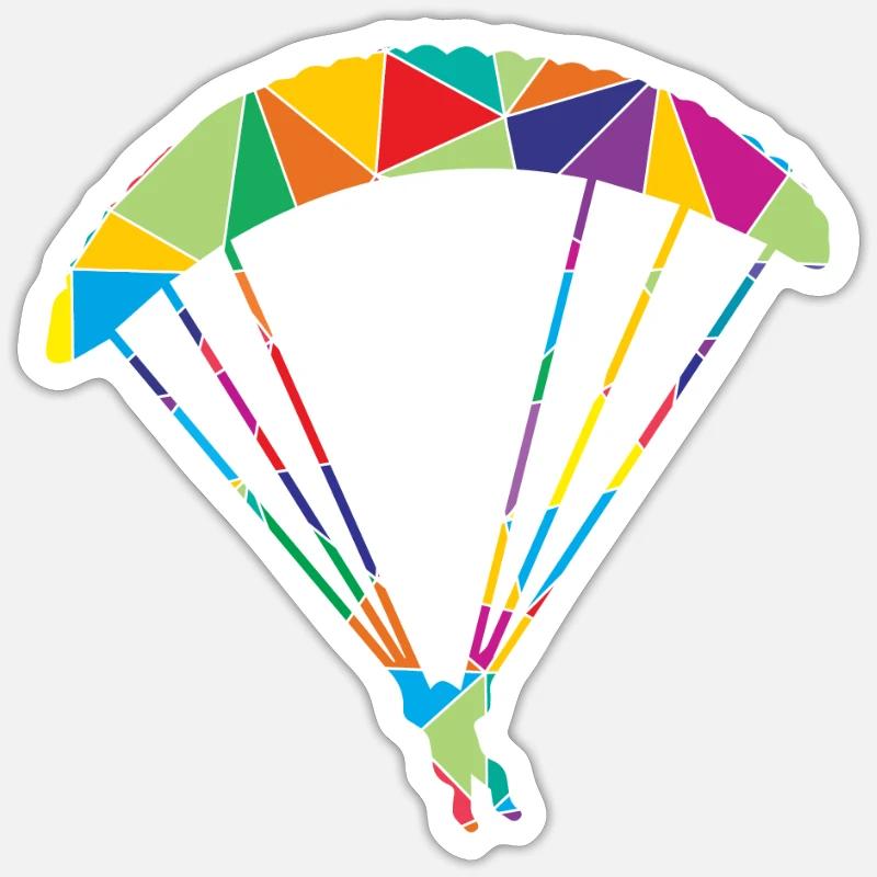 Paragleiter Polygon Gleitschirm - Sticker Größe S (10 x 10 cm) - Mattweiß