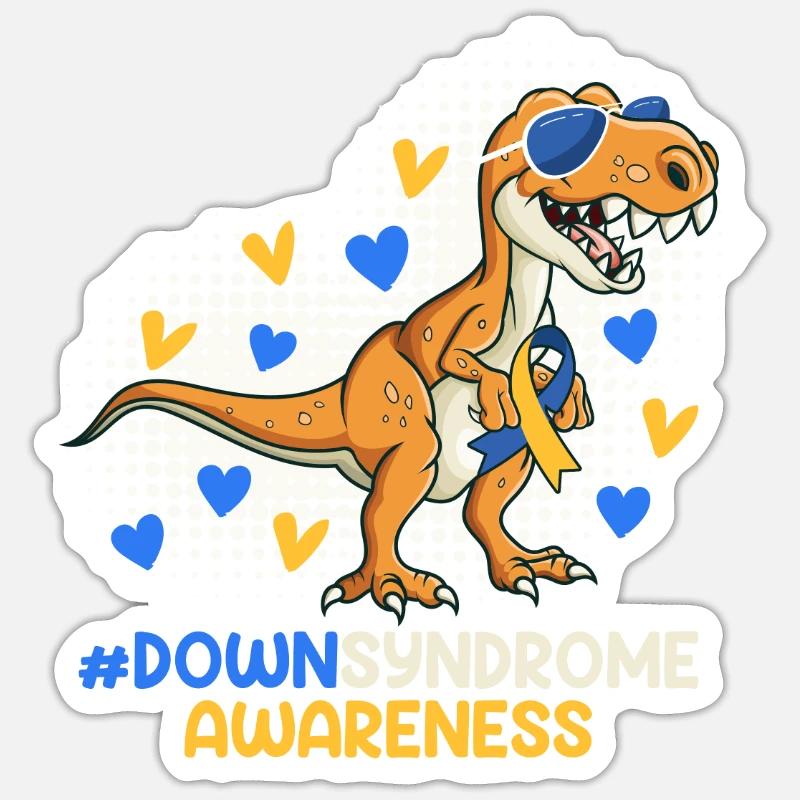 Down Syndrom Vater und Mutter mit Kind - Sticker Größe S (10 x 10 cm) - Mattweiß