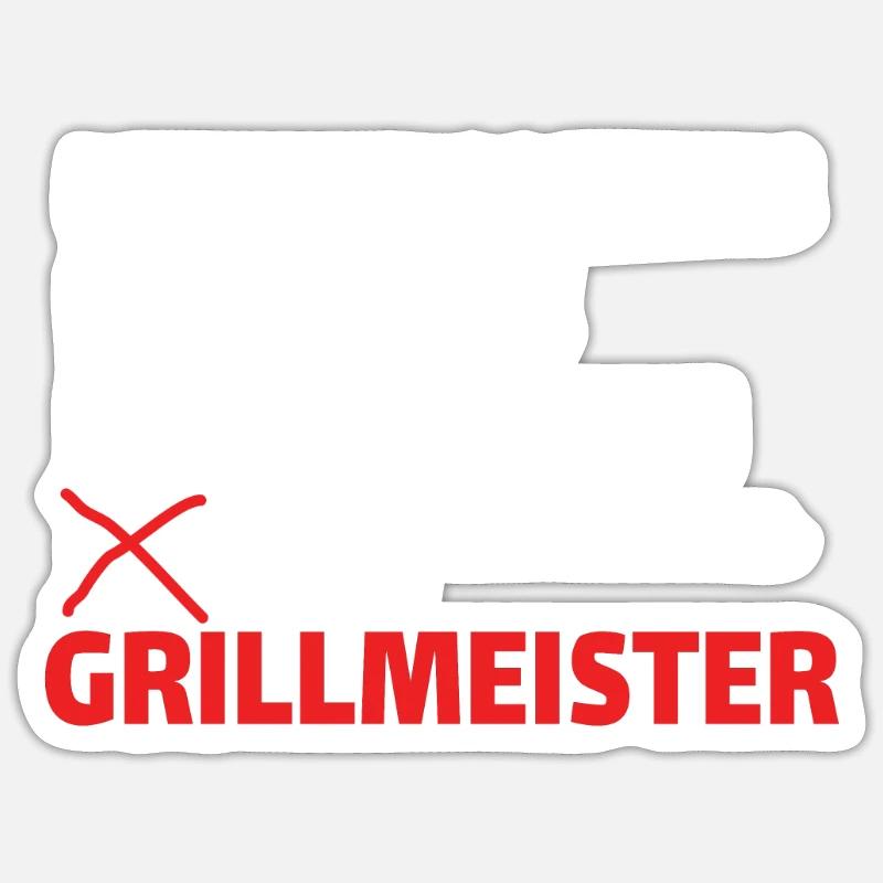 Grillen und Camper Geschenkidee - Sticker Größe S (10 x 10 cm) - Mattweiß