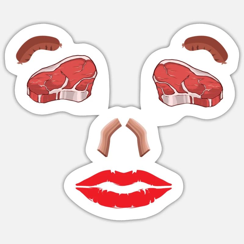Grillen und Camper Geschenkidee - Sticker Größe S (10 x 10 cm) - Mattweiß