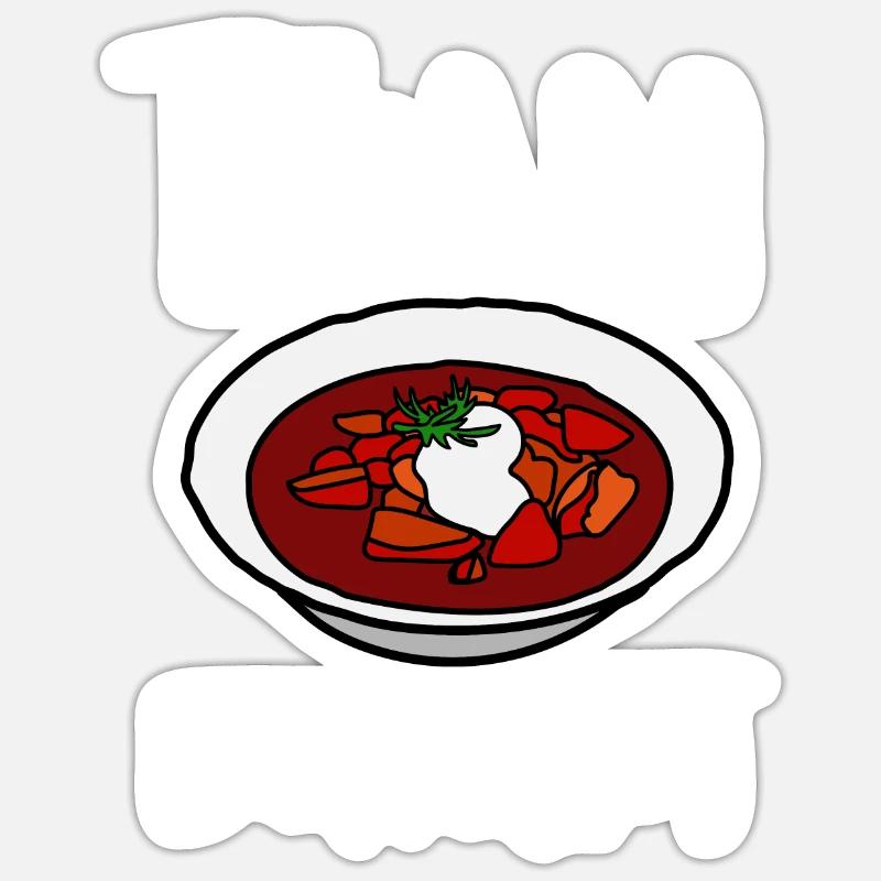 Borschtsch Beetroot Ukrainian Borscht - Sticker Größe S (10 x 10 cm) - Mattweiß