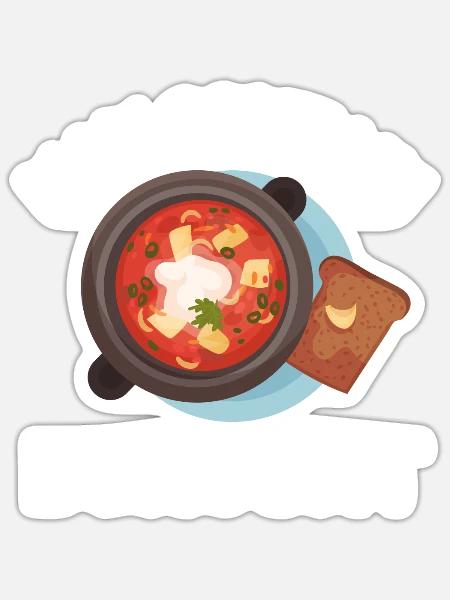 Borschtsch Beetroot Ukrainian Borscht - Sticker Größe S (10 x 10 cm) - Mattweiß