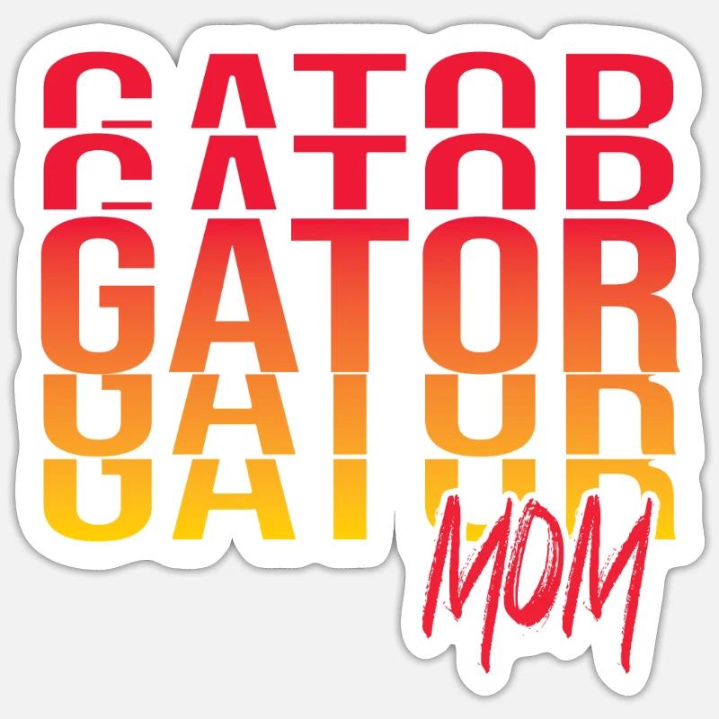 Lézard Gator - Sticker taille S (10 x 10 cm) - blanc mat