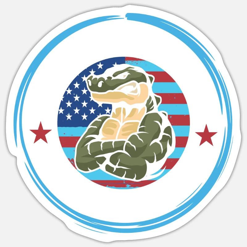 Lizard Gator - Sticker size S (10 x 10 cm) - white matte