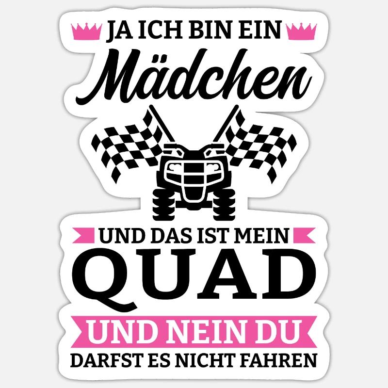Quad Mädchen Quadfahrer Geschenk Sticker Größe S (10 x 10 cm)