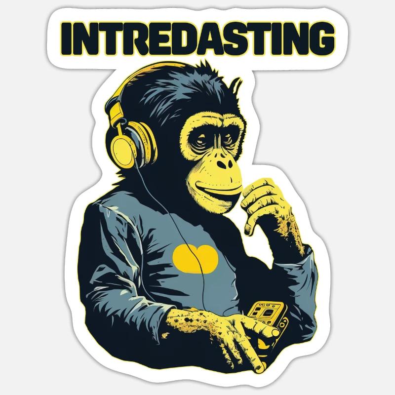 Intredasting Beats - Interesting Monkey Ape Sticker size S (10 x 10 cm)