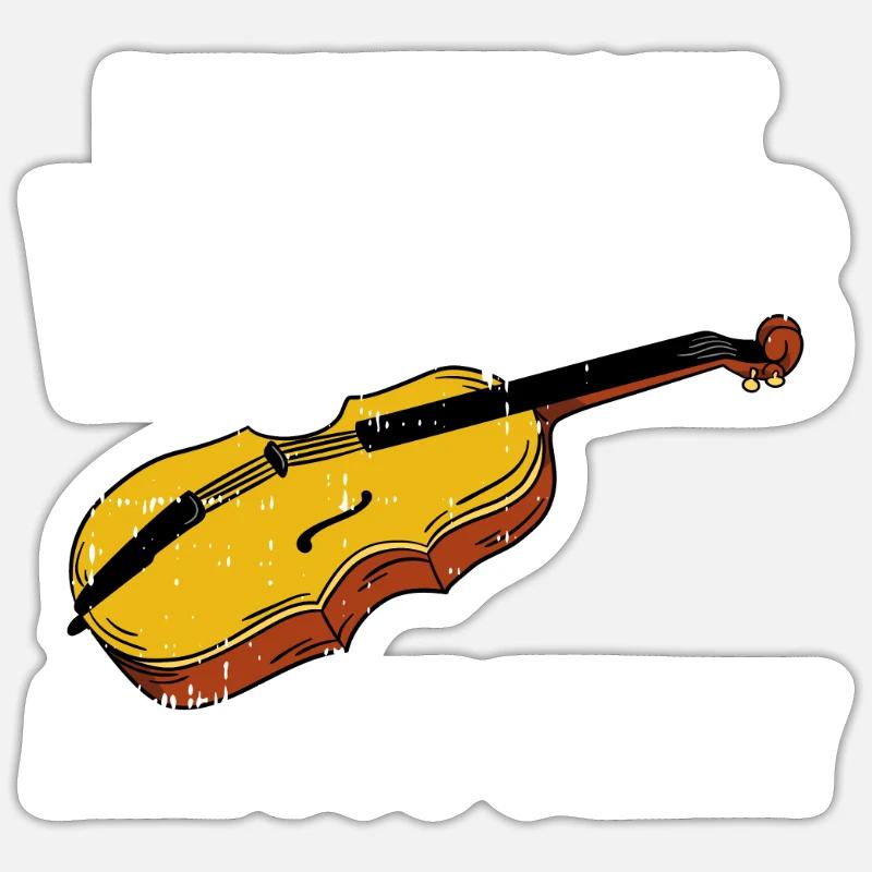 Violon Violon - Sticker taille S (10 x 10 cm) - blanc mat