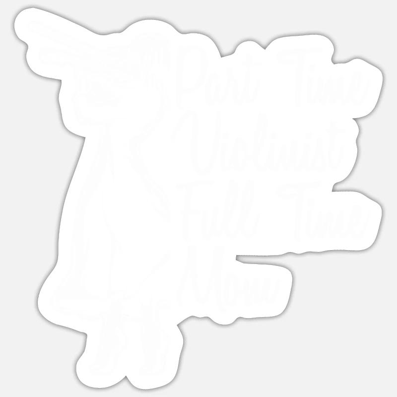 Violon Mama - Sticker taille S (10 x 10 cm) - blanc mat