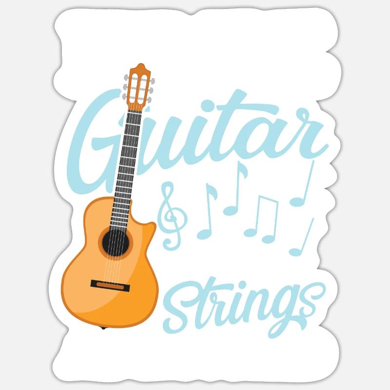 Guitar No Strings Attached Sticker Größe S (10 x 10 cm)