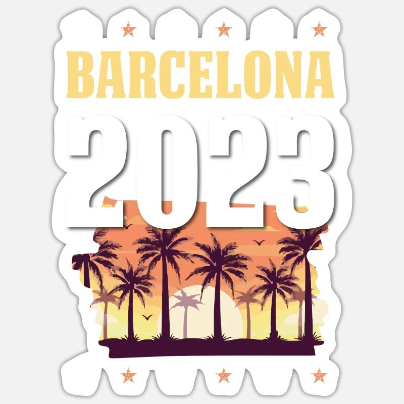 Barcelone 2023 - Sticker taille S (10 x 10 cm) - blanc mat
