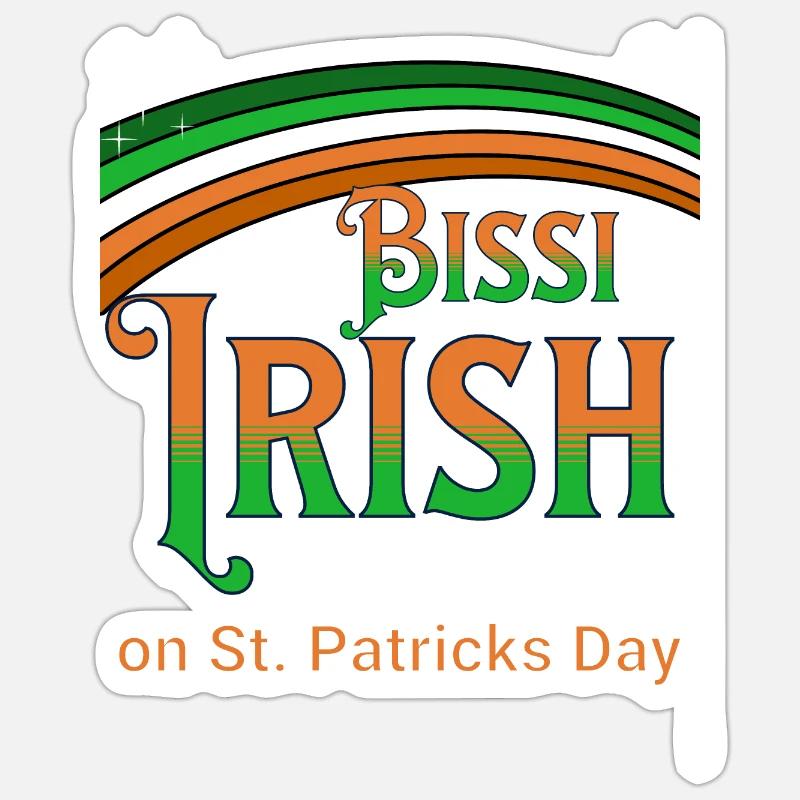 Bissi Irish - le jour de la Saint-Patrick! - Sticker taille S (10 x 10 cm) - blanc mat