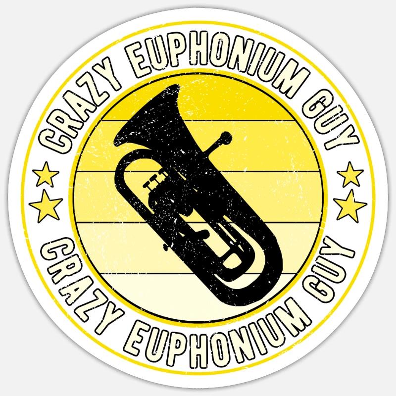 Euphonium Eufonium Euphoniste - Sticker taille S (10 x 10 cm) - blanc mat