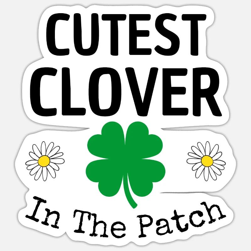 Süßester Klee im Patch - Sticker Größe S (10 x 10 cm) - Mattweiß