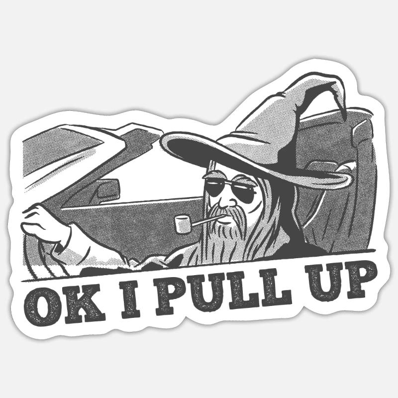Ok I Pull Up Capybara Wizard Sticker size S (10 x 10 cm)