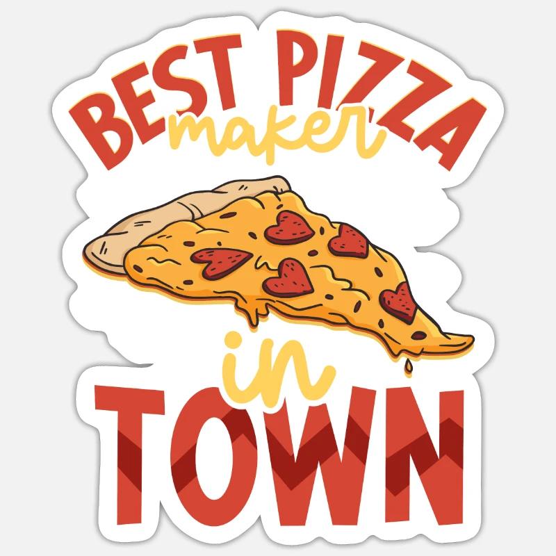 Bester Pizzabäcker der Stast- Pizza Bäcker - Sticker Größe S (10 x 10 cm) - Mattweiß